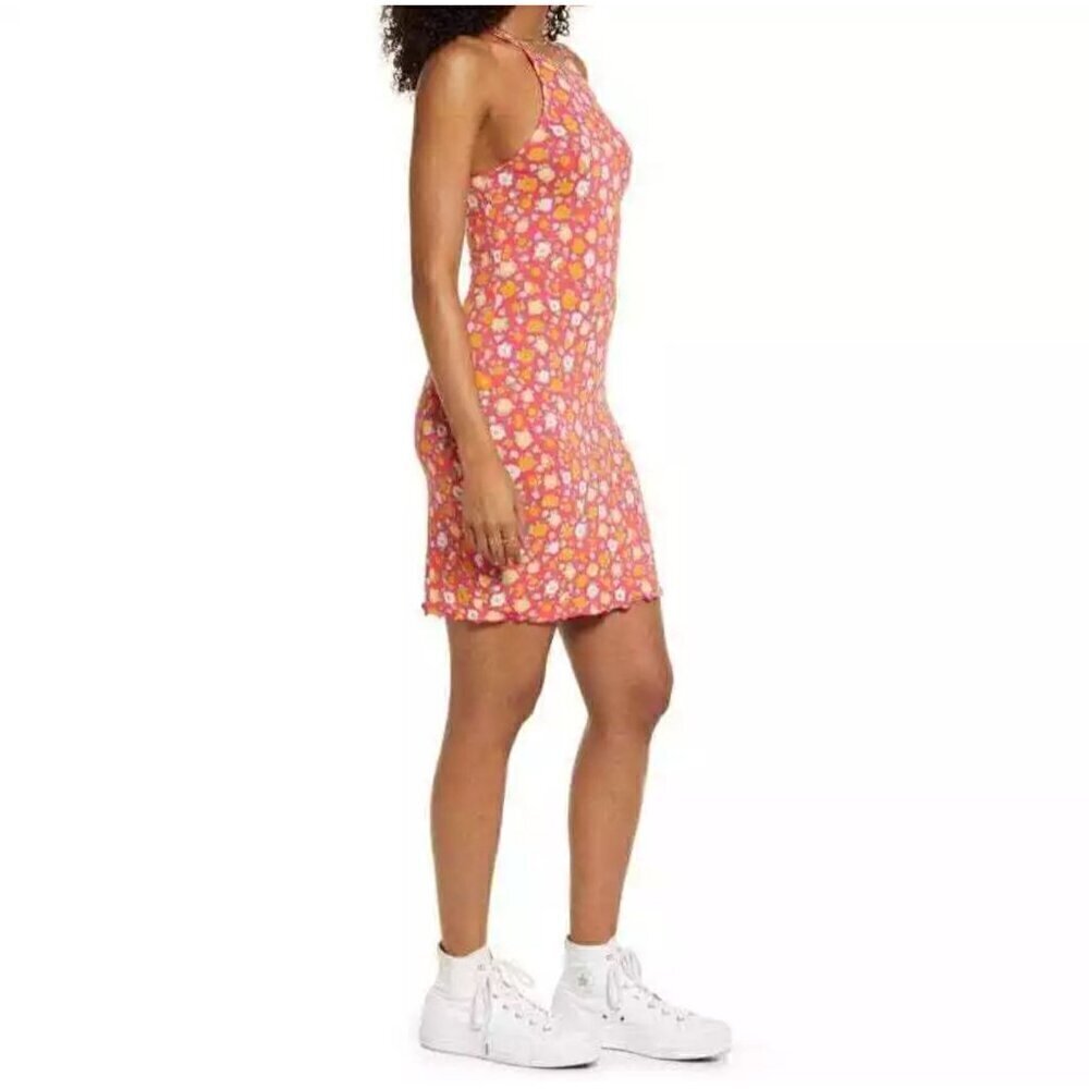 NWT BP by Nordstrom Pink Sally Retro Floral Mini Dress - Size: XL - Picture 9 of 9